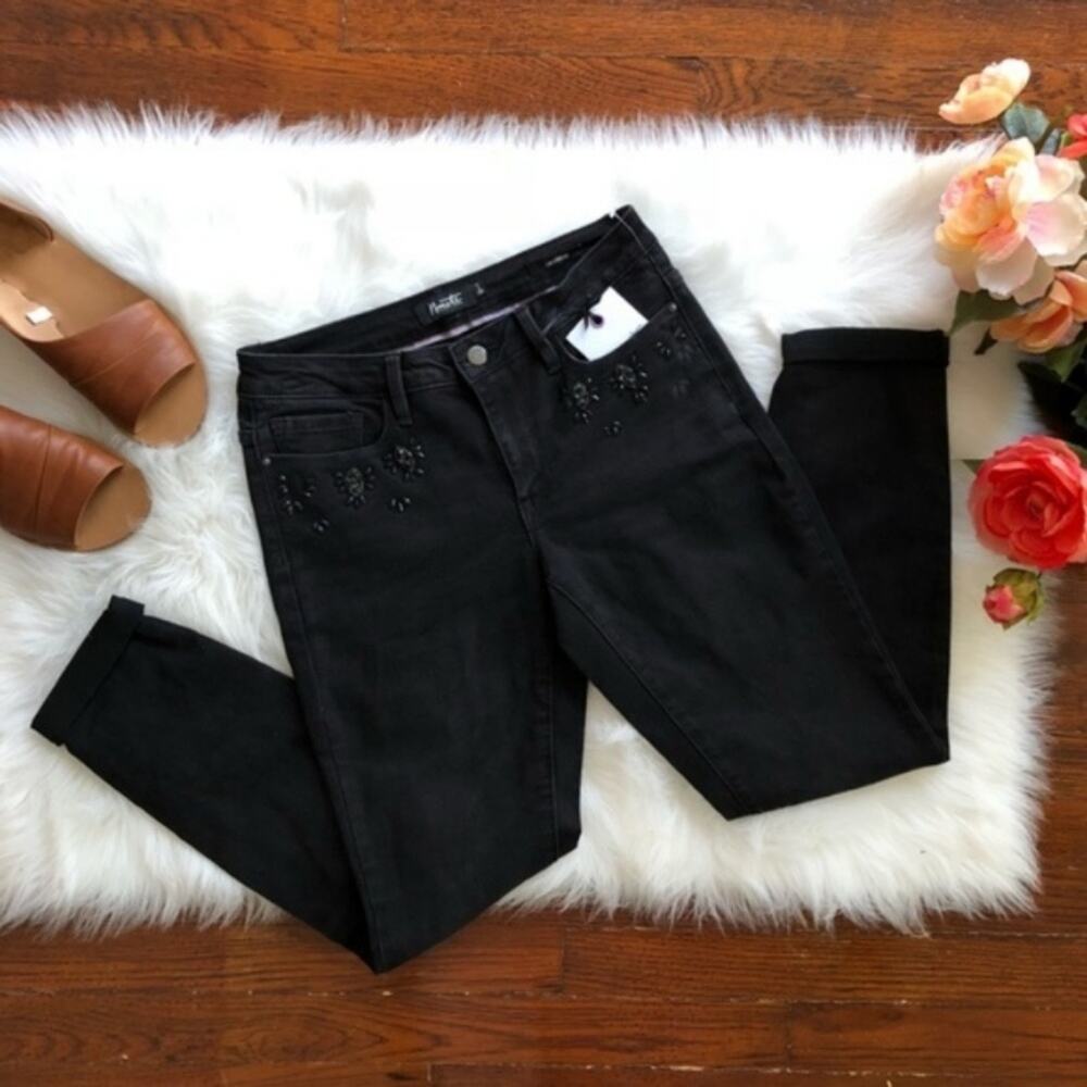 Nanette Lepore Black Girlfriend Jeans NWT Beaded